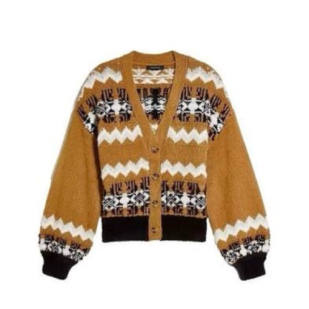 Beautiful Anne Taylor Fair Isle Cardigan Sweater.